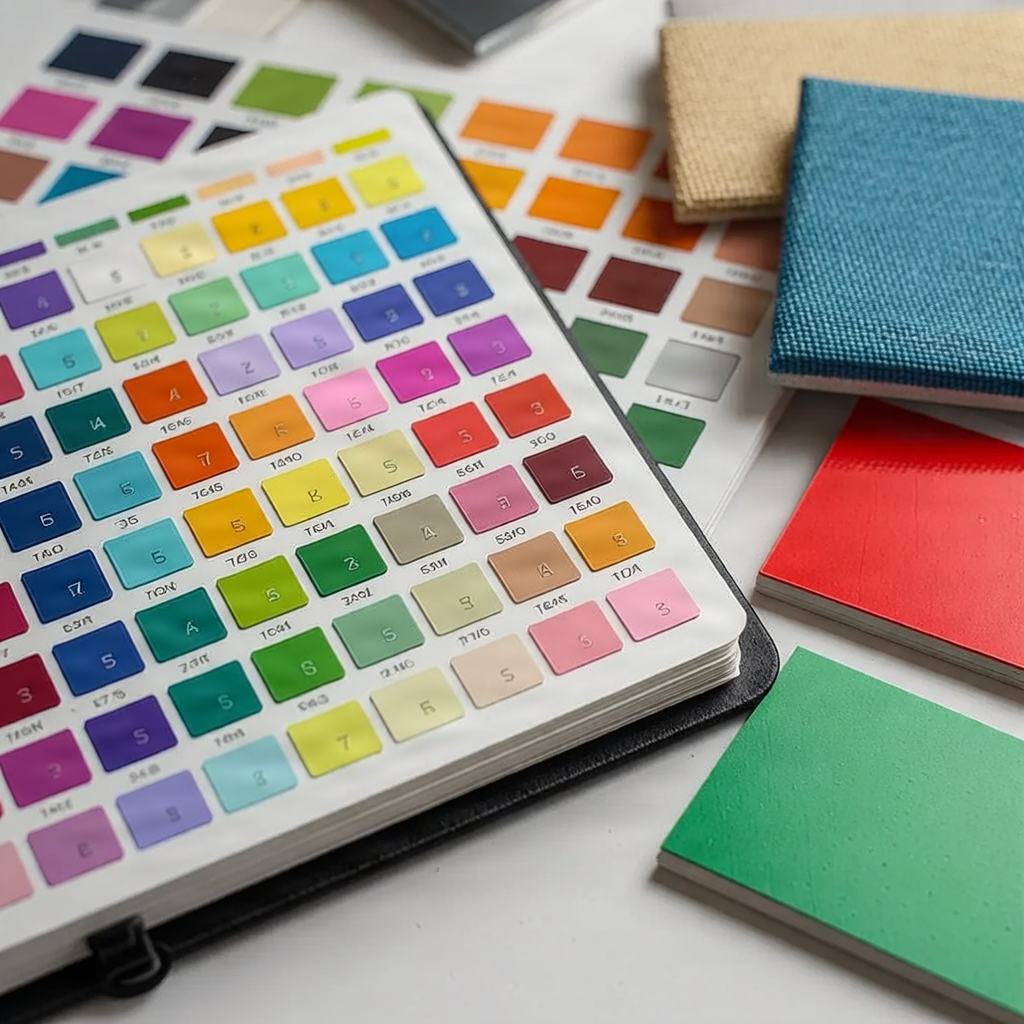 Muestrario de colores y texturas de impresión